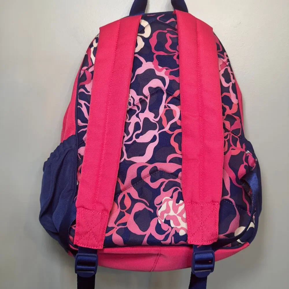 Vera Bradley Lighten Up Floral Flowers Backpack Book Bag Pink Navy Blue
